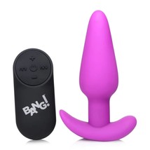 Bang Bang Remote Control 21X Vibrating Silicone Butt Plug - Purple (Ag375-Small) - £42.99 GBP