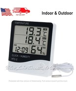 Digital Thermometer Electronic Temp, Humidity Meter and Clock - Buy 1 Ge... - $180.37 MXN