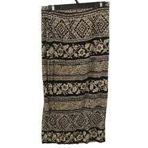Stonebridge Wrap Skirt Womens 12 Tropical Floral Leaf Long Maxi Rayon USA Vtg - £11.84 GBP