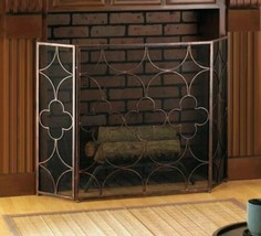Clover Pattern Iron Fireplace Screen - $65.95