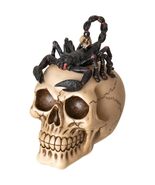 Scorpion on Skull Gothic Tabletop Figurine 6.6 Inches Tall - $24.73