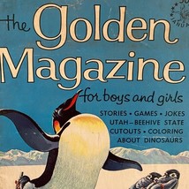 Golden Magazine January 1966 Penguins Fishing Paper Dolls Intact Igloo Kids - $5.34