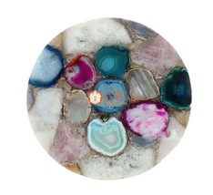 Mix Agate Organic Edge Side, Sofa, Center, Coffee Table Top, Agate Stone... - $280.01+