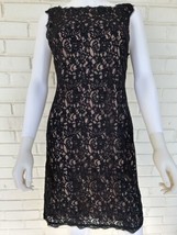 Adrianna Papell Lace Little Black Dress Sheath Size 8 - $40.64