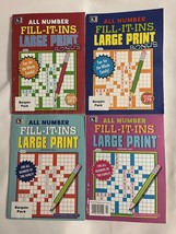 Lot of (4) All Number Fill-Ins Bonus Large Print Puzzle Books Volumes 20... - £16.60 GBP