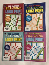 Lot of (4) All Number Fill-Ins Bonus Large Print Puzzle Books Volumes 20... - £16.70 GBP