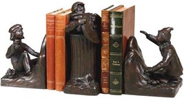 Bookends Snowball Fight Kids Children by Mantik 3-Piece Hand Crafted OK Casting - $399.00