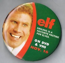 Elf Movie 3&quot; Pin Back Button Pinback Promo Will Farrell #3 - £7.71 GBP