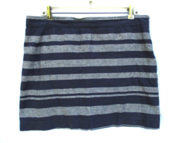 GAP Designed &amp; Crafted Linen and Cotton Striped Chambray Mini Skirt Size 10 - £14.84 GBP