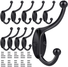 E-Senior 10 Pack Coat Rack Hooks for Entryway Hanging Towels Clothes Robes Doubl - £12.16 GBP