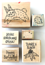 Funny Bunny Somebunny Special Stampin Up 6 Mounted Rubber Stamps 2000 - £6.77 GBP