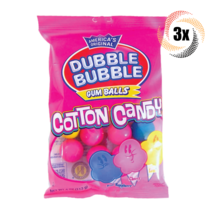 3x Bags Dubble Bubble Cotton Candy Assorted Flavor Gum Balls 4oz Fast Sh... - £10.83 GBP