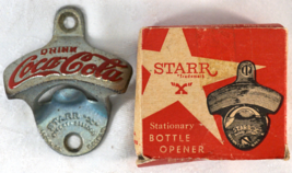 Vintage Starr &quot;X&quot; Coca Cola Stationary Wall Mount Bottle Opener in Origi... - £29.90 GBP