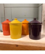Fiesta Canister Set Of 4 Medium 2 Qt, Purple Orange Yellow Coral NWT - $197.99