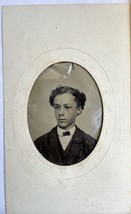 Antique CDV Tintype Photo 1860s  Boy Dapper Young Man in Victorian Era Dress - £12.90 GBP