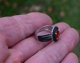1.68 cwt Orange Sapphire in Size 7 Ring. Why Settle for Imitations? 8.2x7.2 mm.  - £199.79 GBP