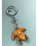 Estate Small Orange Enamel Frog w Opening Mouth Key Chain – 2.75 inches ... - £9.01 GBP