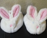 Build A Bear White Bunny Slippers With Pink Ears - £9.51 GBP