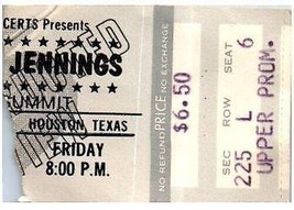 Vintage Waylon Jennings Ticket Stumpf August 12 1977 Die Summit Houston Texas - £46.02 GBP