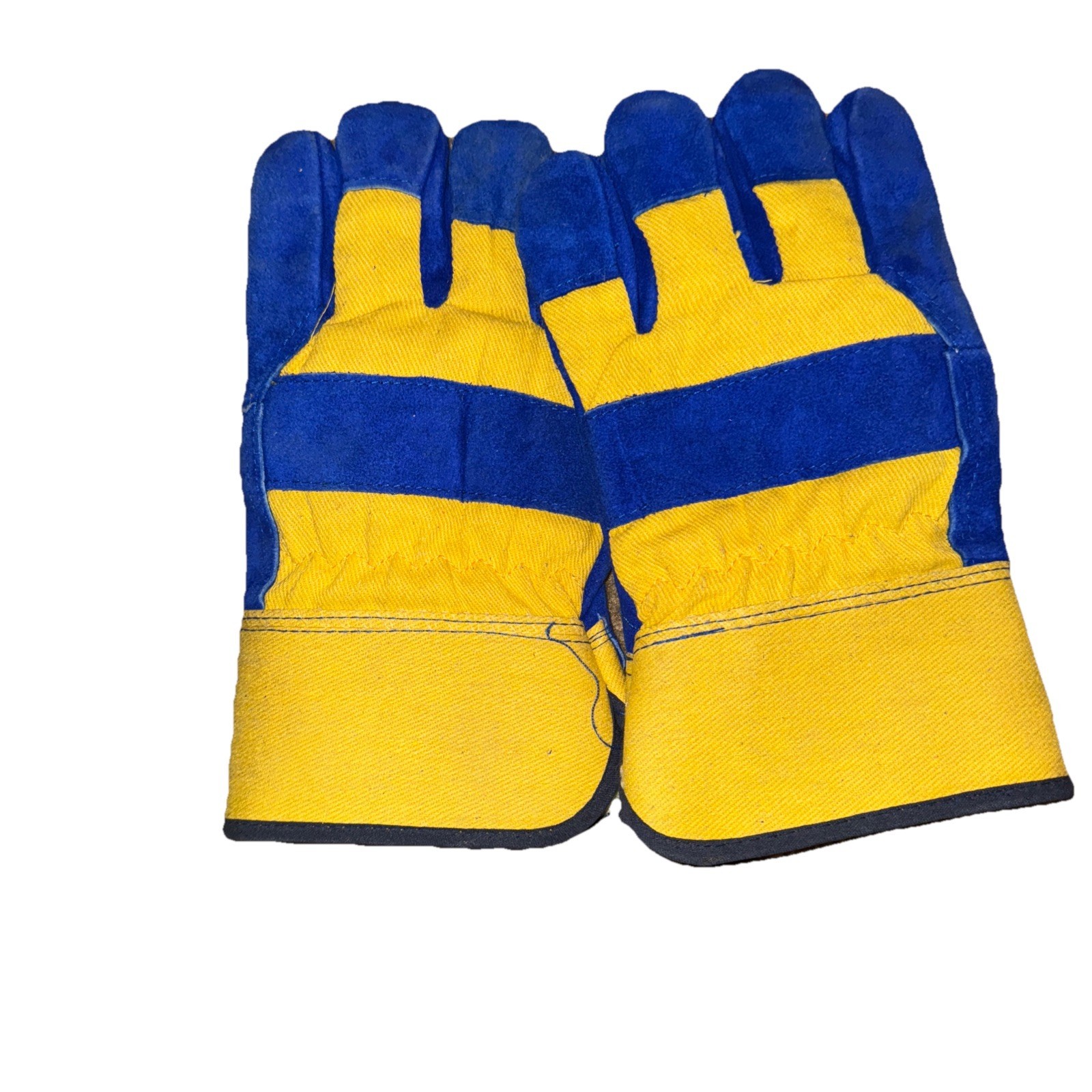 Winter Lined Blue/Yellow Work Gloves Large - $3.62