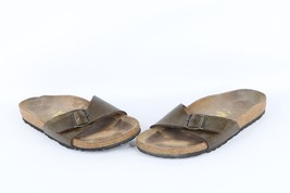 Vintage Birkenstock Womens 8 Distressed Leather Buckle Strap Sandals Bronze - $44.50