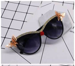 Butterflies  Embellished Vintage high Fashion  Woman Sunglasses - $18.99