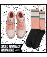 STRIPES Socks for J1 1 Low Light Madder Root Dark Teal Green Pink WMNS S... - £16.17 GBP