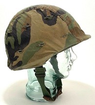 Vintage US Military Army Helmet Camo Cover &amp; Liner Band - Fiberglass - H... - $140.24
