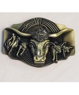 Gold Bull Belt Buckle Metal BU106 - $9.95