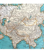Asia Soviet Union China India 1935 Map Mongolia Manchuria 14 x 11&quot; LGAD99 - $68.56 CAD
