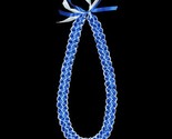 Blue And White Braided 4 Ribbon Graduation Gift Lei Hand Made 1.5” Wide - £13.92 GBP