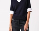 Minnie Rose Short Sleeve V Neck With Collar Top Black - $136.00