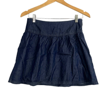 GAP Dark Blue Denim Gathered Skirt Sz 0 100% Cotton Women&#39;s Zip Up  - £11.96 GBP