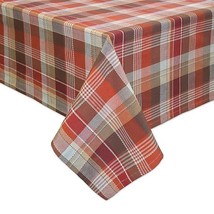 Canterbury Plaid Fabric Tablecloth 60x84&quot; Fall Thanksgiving Country Rustic Cabin - £32.80 GBP