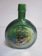 Vintage Wheaton Green Carnival Glass Bottle 1ST Edition Dwight Ike Eisenhower - £7.85 GBP