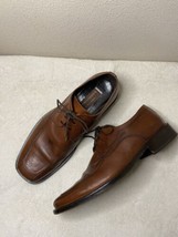 Johnston & Murphy Square Toe Oxfords Brown Leather Made In Italy Mens Size 11.5 - £34.02 GBP