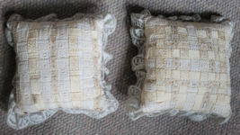 Set Sof 2 Decorative Throw Pillows Lace Ivory Off White Bedroom Kids Room Cute - £23.97 GBP