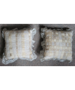 Set Sof 2 Decorative Throw Pillows Lace Ivory Off White Bedroom Kids Roo... - £23.69 GBP
