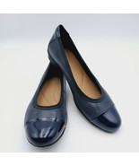 CLARKS Leather Ballerina Flats Slip On Shoes Neenah Garden SZ 9 Comfort  - £23.20 GBP