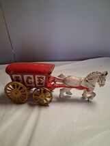 Vintage Collectible Cast Iron Horse Drawn Ice Wagon - $24.75