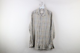 Vintage Ermenegildo Zegna Mens Medium Distressed Rayon Collared Button S... - $24.70