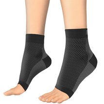 MojaSports Ankle Compression Sleeves (2 Pair) Plantar Fasciitis Foot Socks Arch  - £14.20 GBP