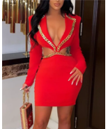 Elegant Sexy  Summer Style Backless Long Sleeved V-neck Collar Hollow Ch... - $75.39 CAD