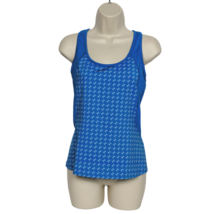Nordic Track Womens Tank Top Size Small Blue Geometric Shelf Bra Scoop Neck - $14.55