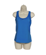 Nordic Track Womens Tank Top Size Small Blue Geometric Shelf Bra Scoop Neck - $14.55