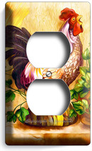 Country Farm Rooster Duplex Outlet Wall Plate Rustic Kitchen Room Home Art Decor - £9.61 GBP