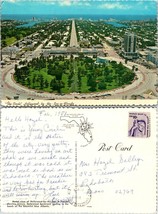 Florida Hollywood Circle Park Ocean View Aerial View Posted 1981 VTG Pos... - £7.50 GBP