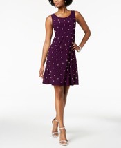 MSK Womens Embellished Front A Line Dress Size Medium Color Luxe Plum - $68.31