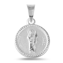 925 Sterling Silver Saint St. Jude Judas Tadeo Pendant Necklace - £15.73 GBP+