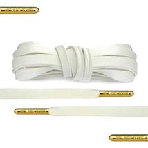 Luxury White Leather Shoelaces with Gold Metal Tips by Loop King Laces - £13.33 GBP+
